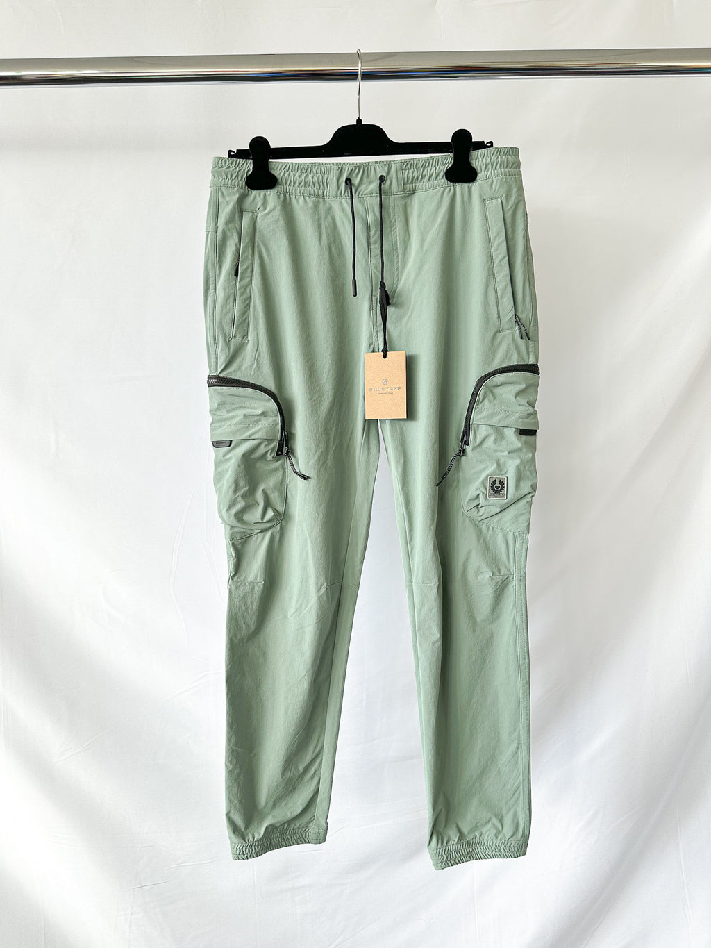 Belstaff Steel Green Slide Cargo Trousers