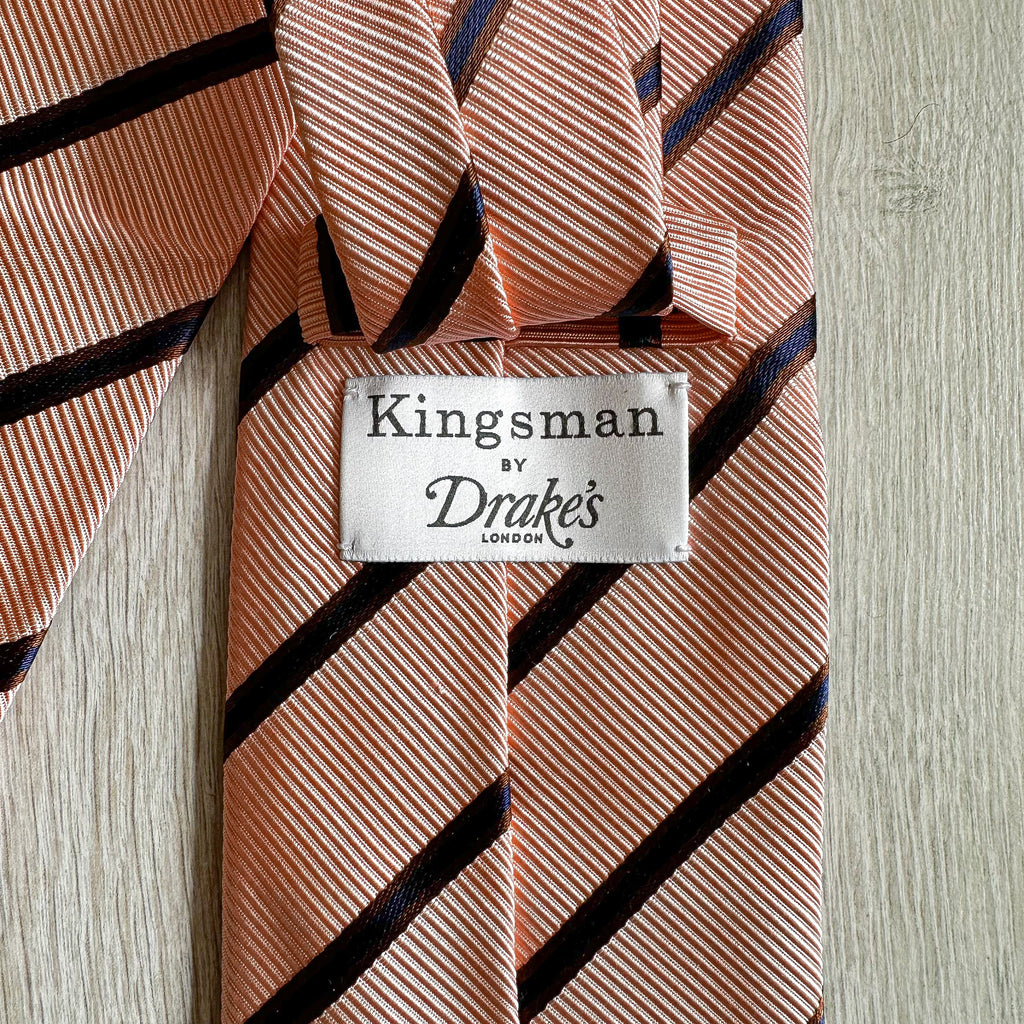 Drake's X Kingsman Pink Repp Silk Twill Tie - House Of Huntington
