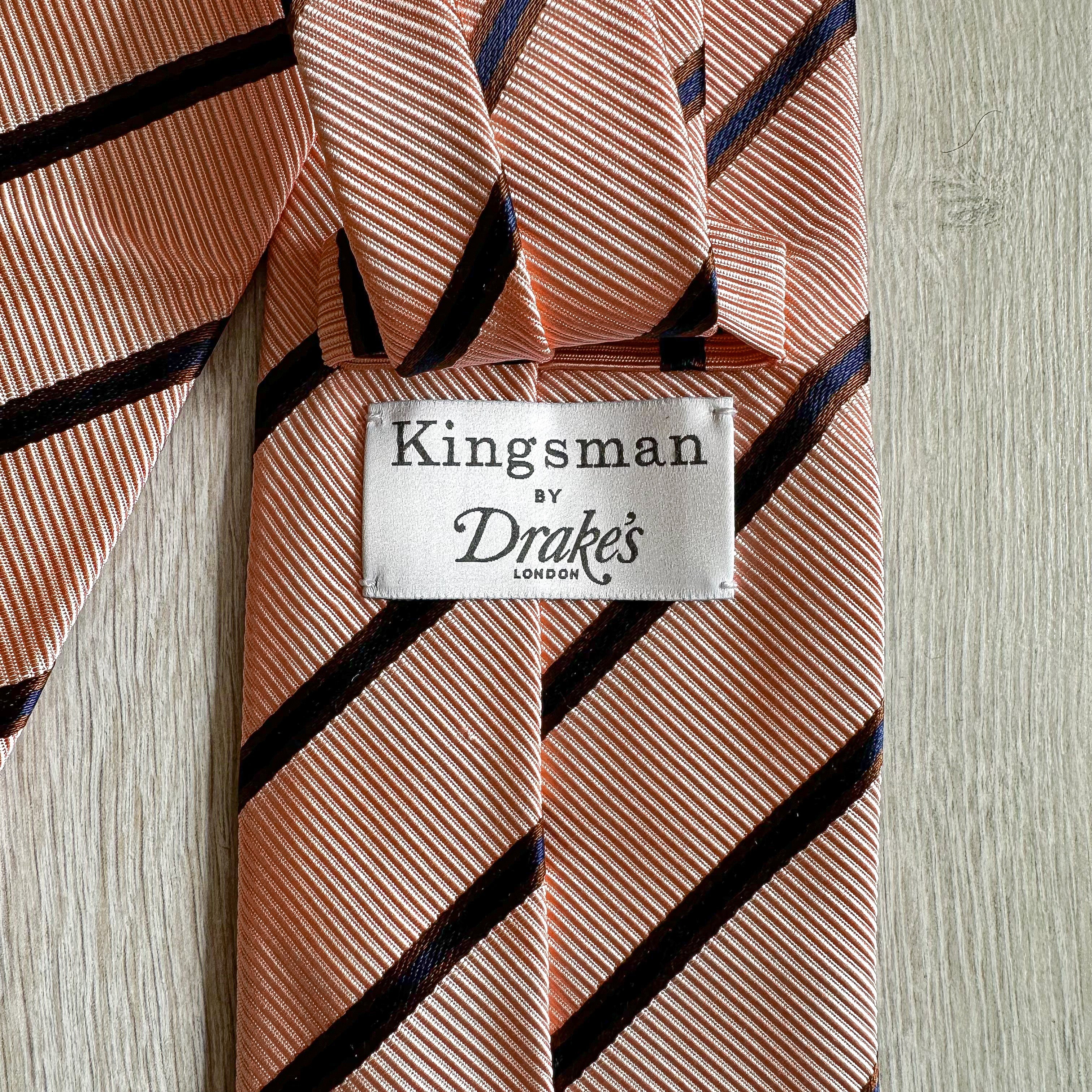 Drake's X Kingsman Pink Repp Silk Twill Tie - House Of Huntington
