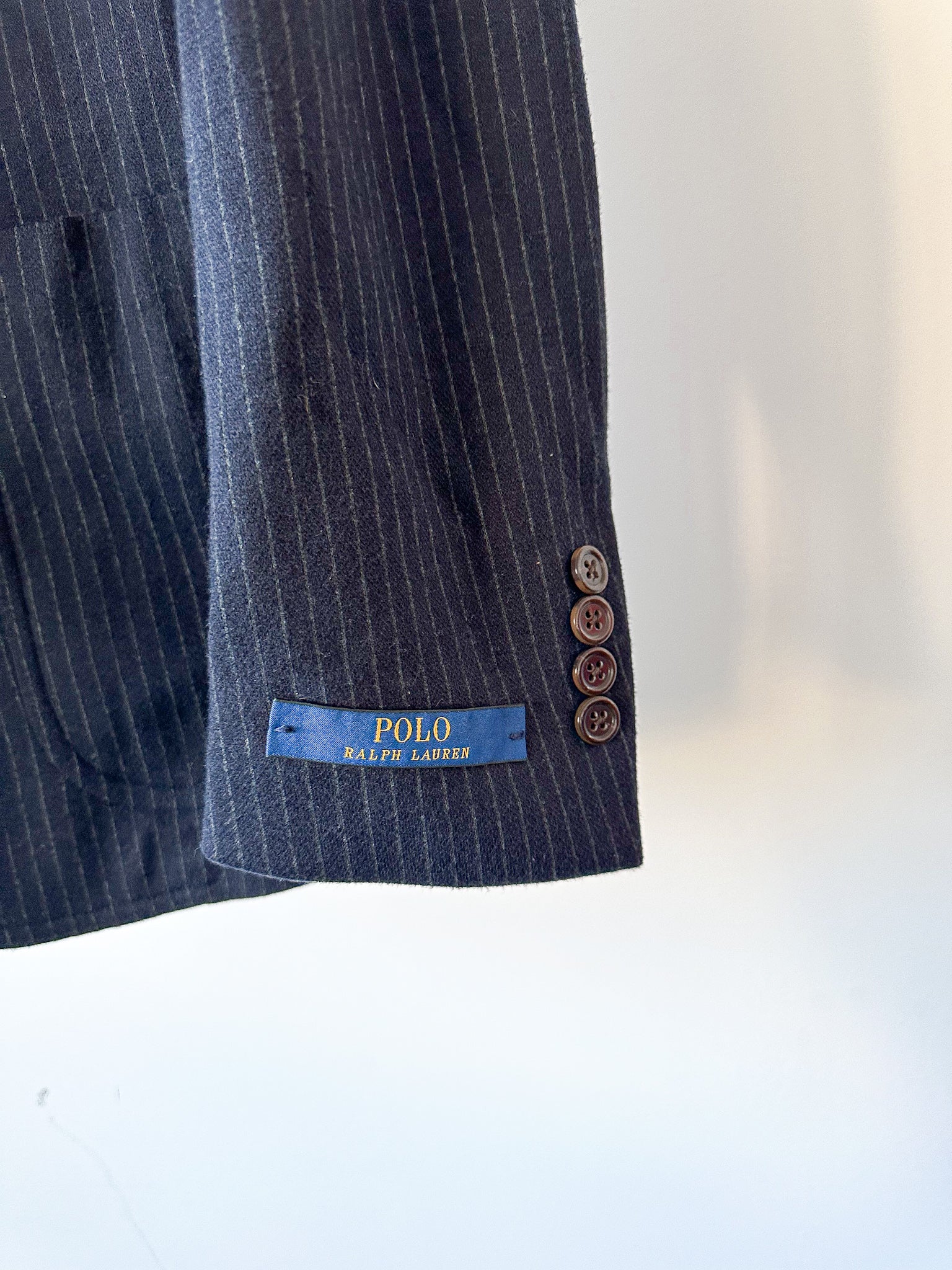 POLO RALPH LAUREN Mens Navy Striped Smart Blazer Jacket