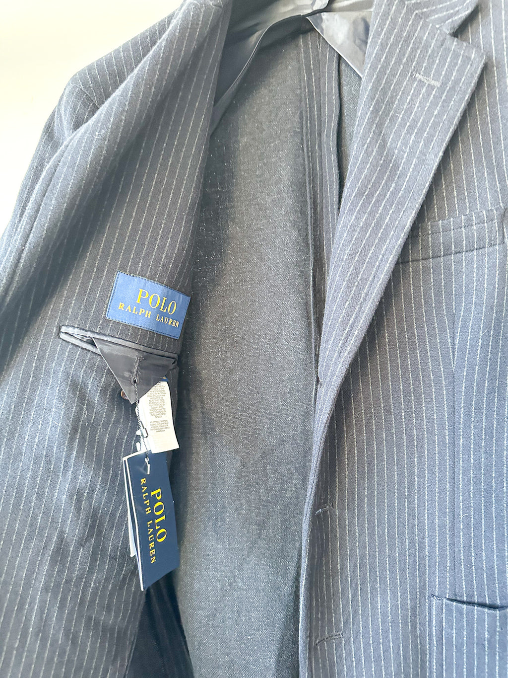 POLO RALPH LAUREN Mens Navy Striped Smart Blazer Jacket