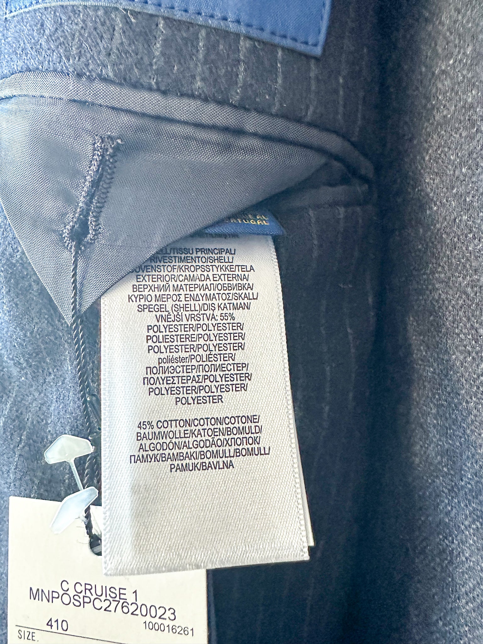 POLO RALPH LAUREN Mens Navy Striped Smart Blazer Jacket