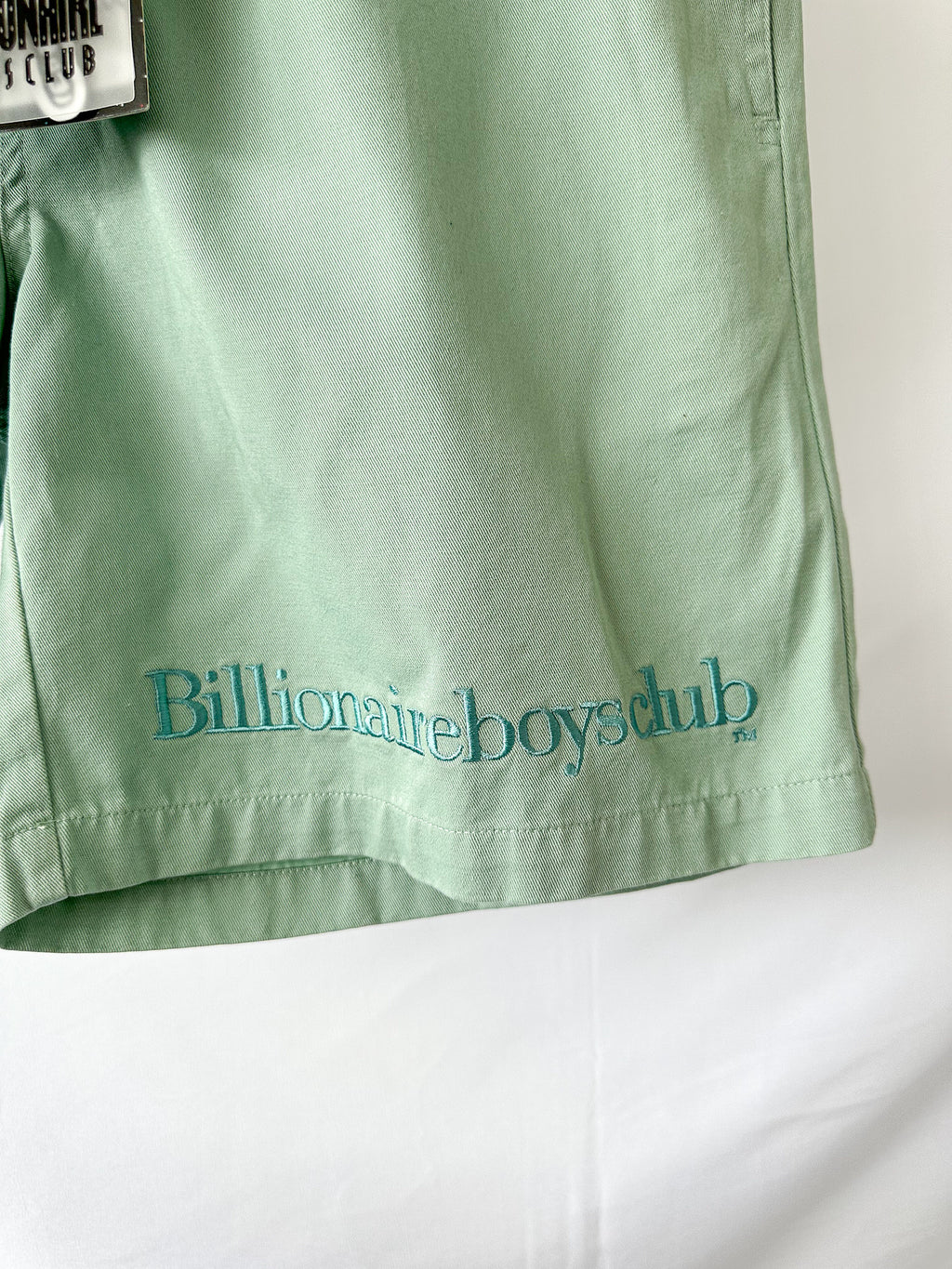 Billionaire Boys Club Mint Green Embroidered Logo Belted Shorts