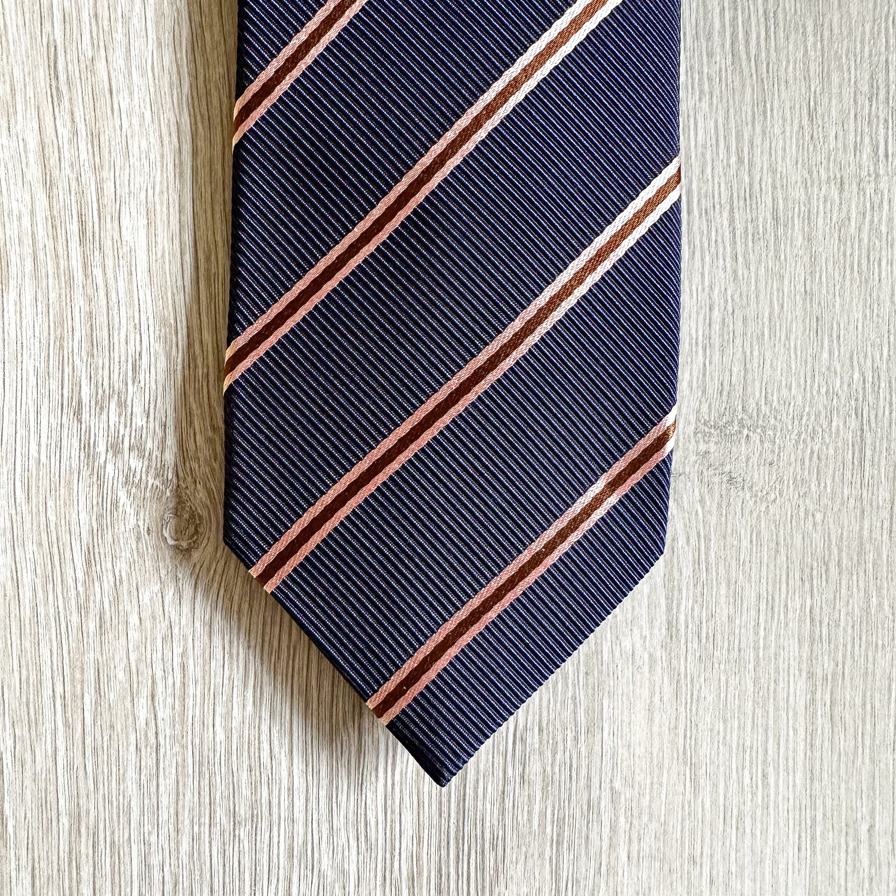 Drake's X Kingsman Eggsy Harry Navy Blue Pink Repp Tie - House Of Huntington