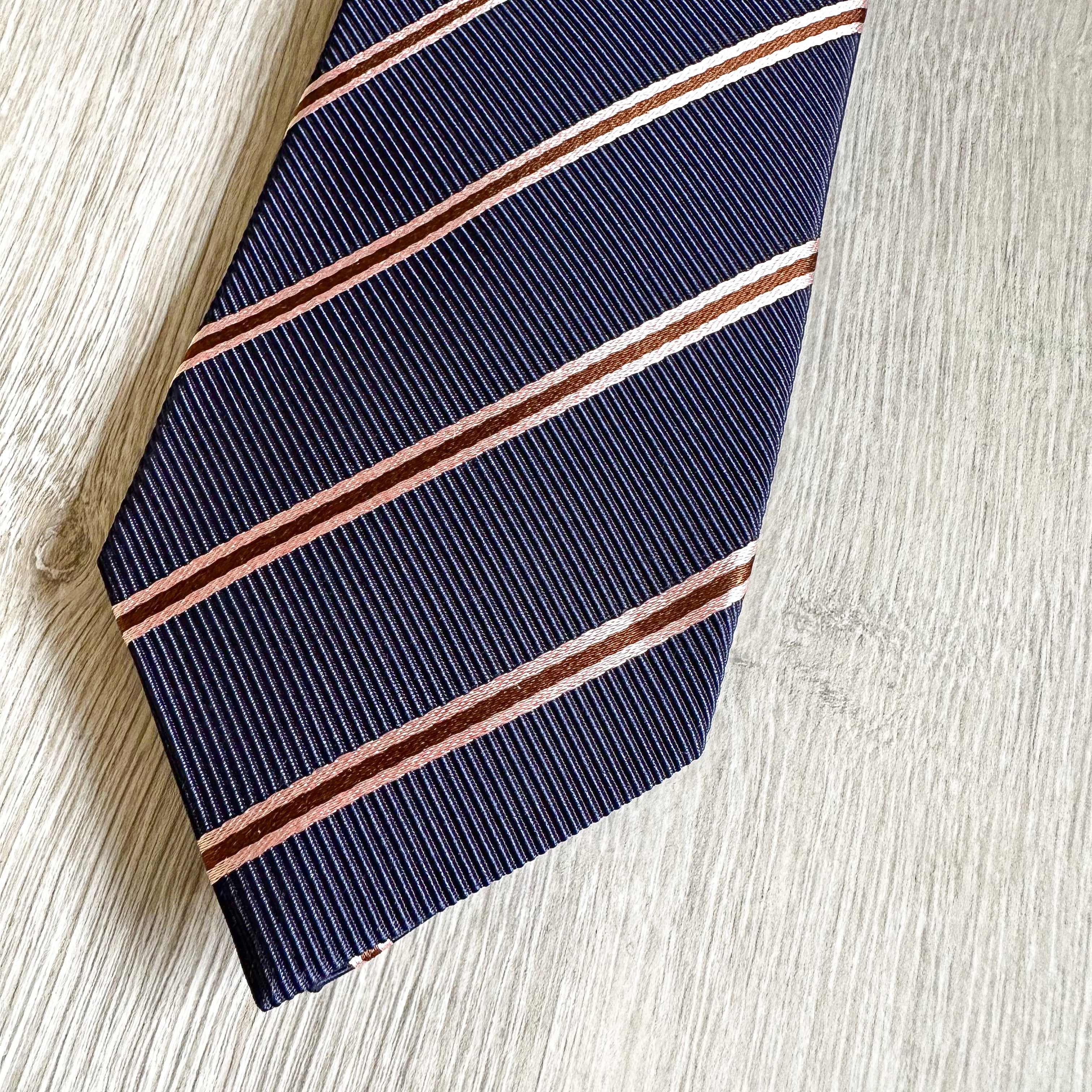Drake's X Kingsman Eggsy Harry Navy Blue Pink Repp Tie - House Of Huntington