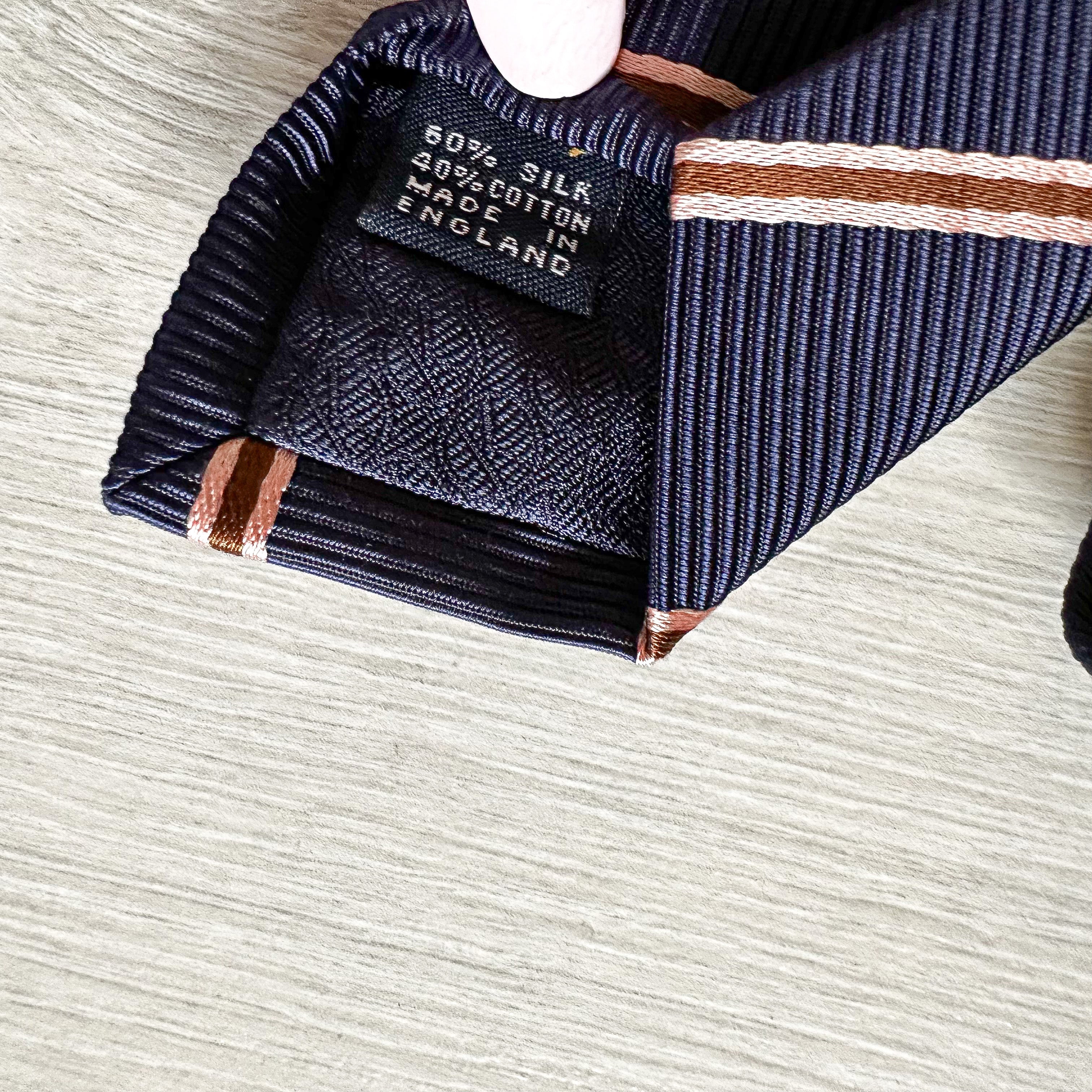 Drake's X Kingsman Eggsy Harry Navy Blue Pink Repp Tie - House Of Huntington