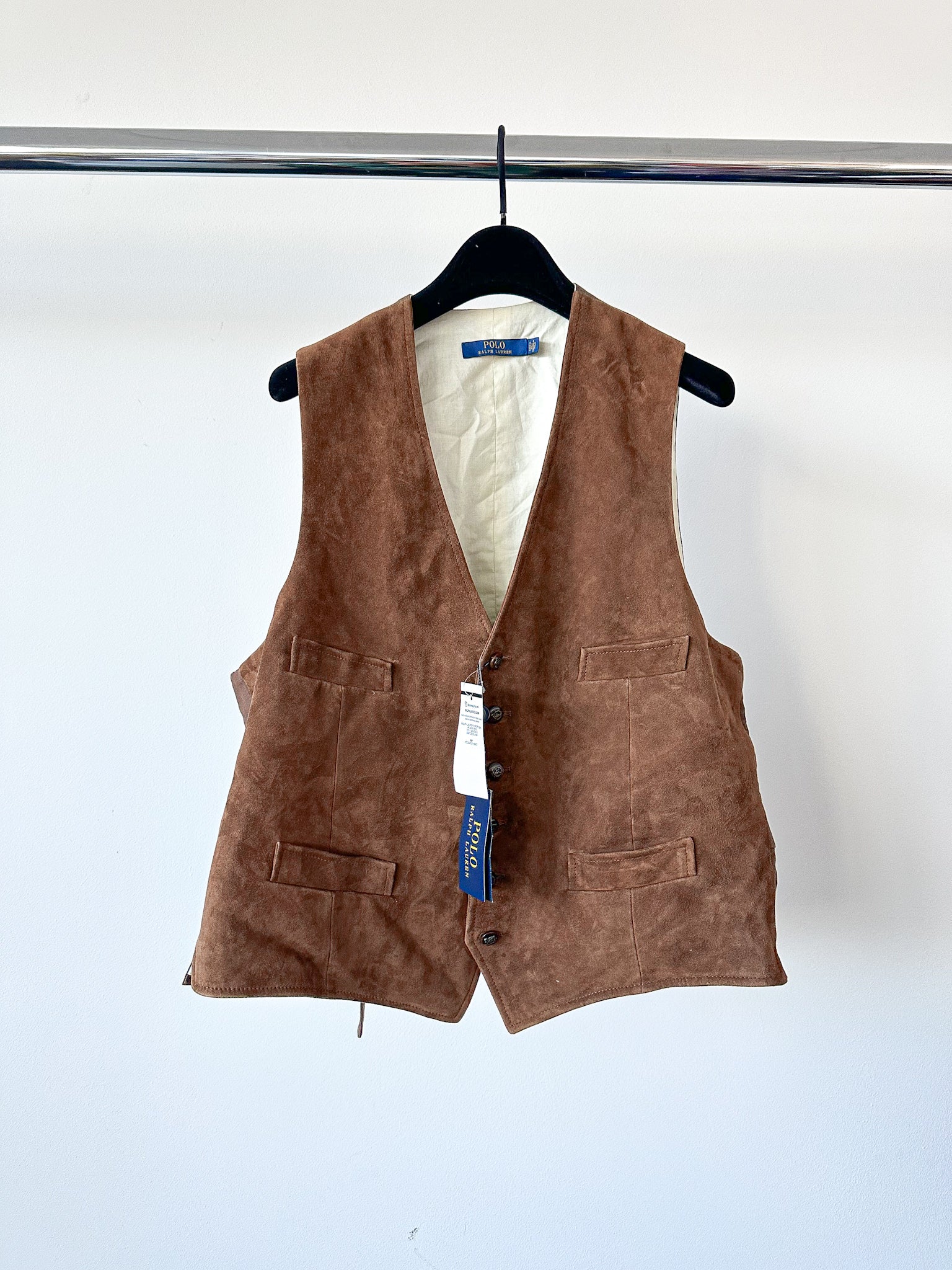 POLO RALPH LAUREN Brown Suede Western Vest Jacket