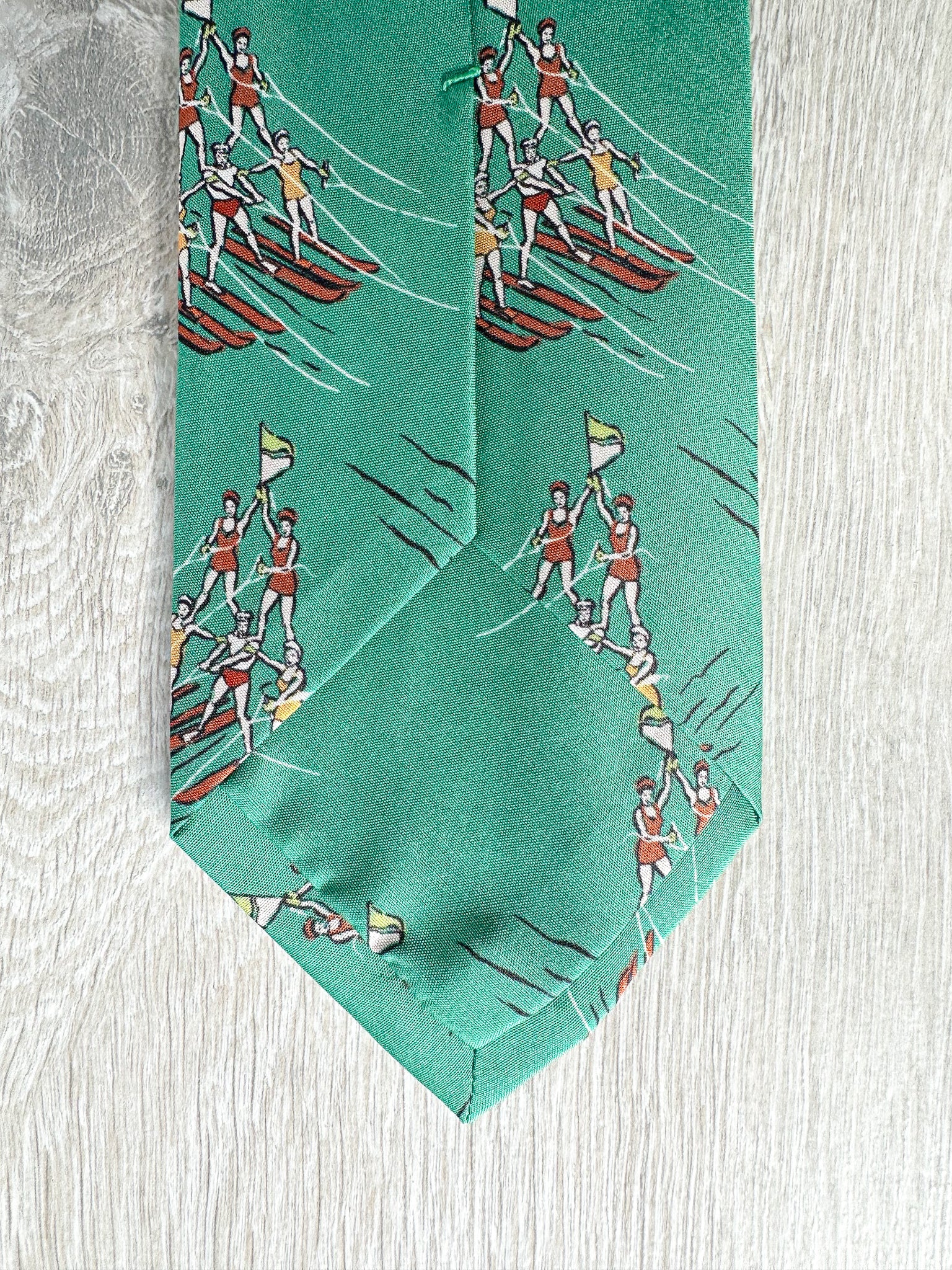 Drake's Green Water Ski Girls Pattern Tie - House Of Huntington