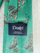 Drake's Green Water Ski Girls Pattern Tie - House Of Huntington