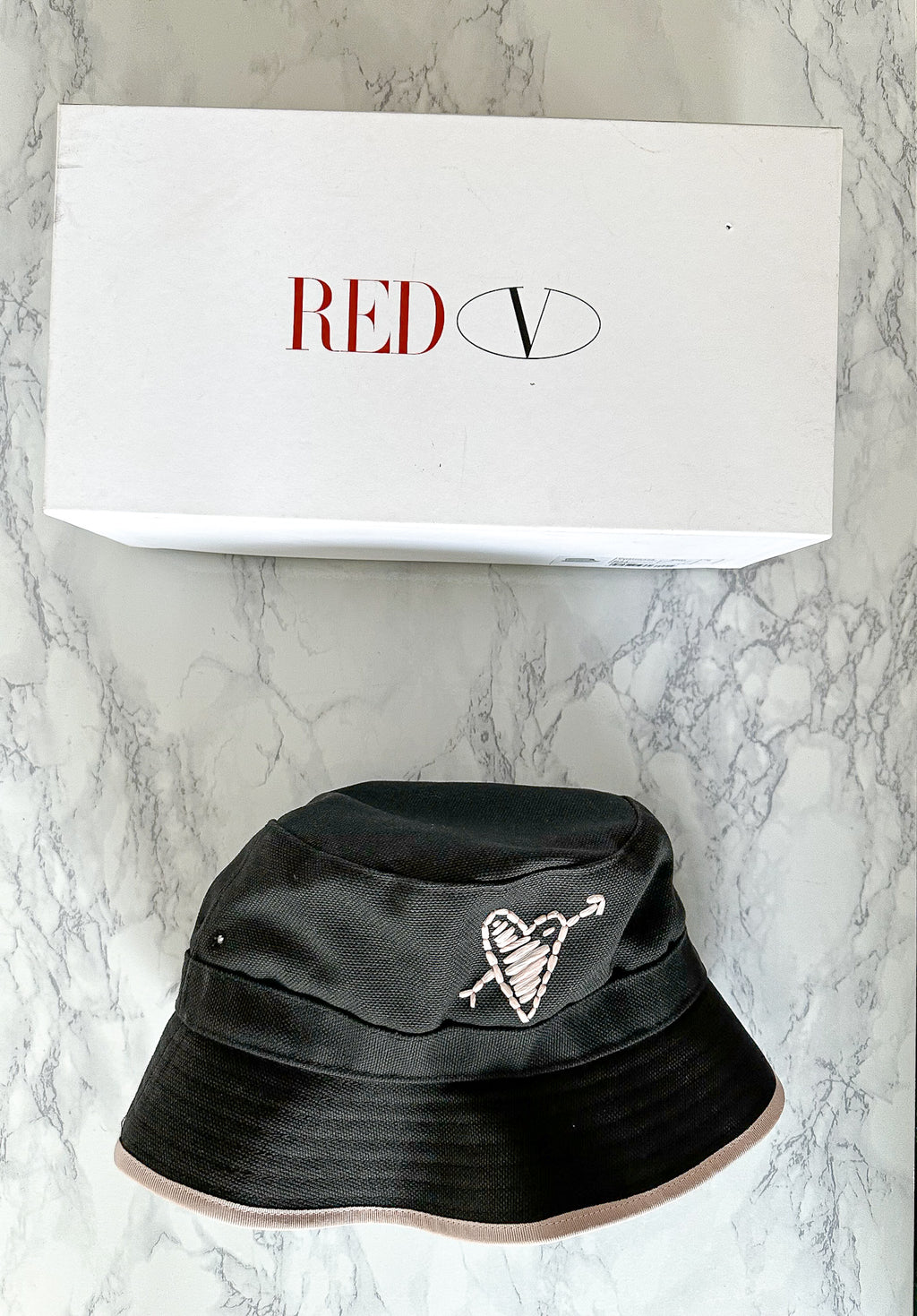 Valentino Black Love Heart Bucket Hat