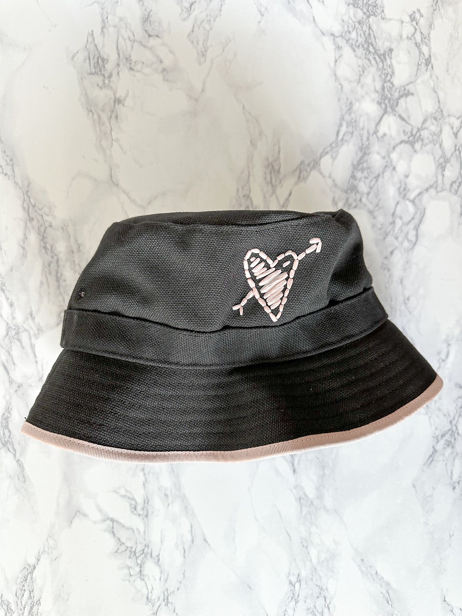 Valentino Black Love Heart Bucket Hat