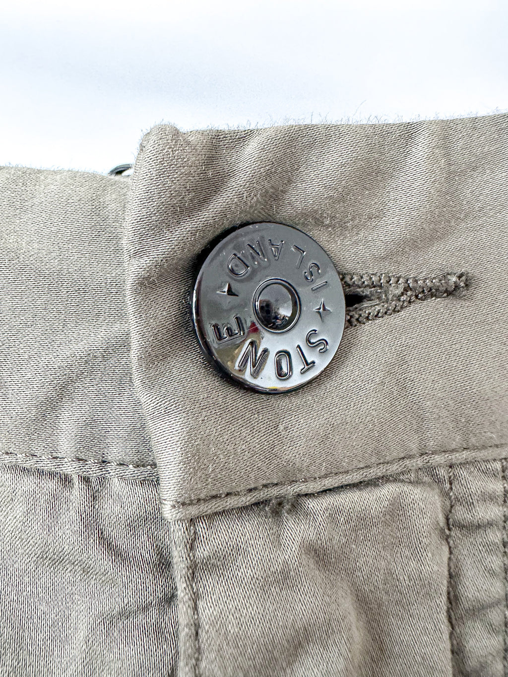 Stone Island Shadow Project Khaki Green Cotton Woold Blend Cropped Trousers