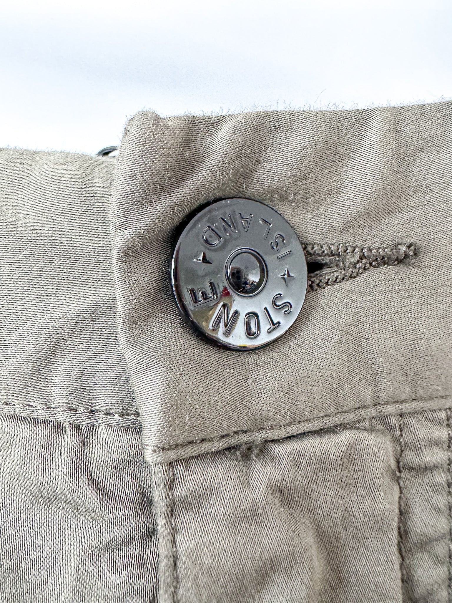 Stone Island Shadow Project Khaki Green Cotton Woold Blend Cropped Trousers