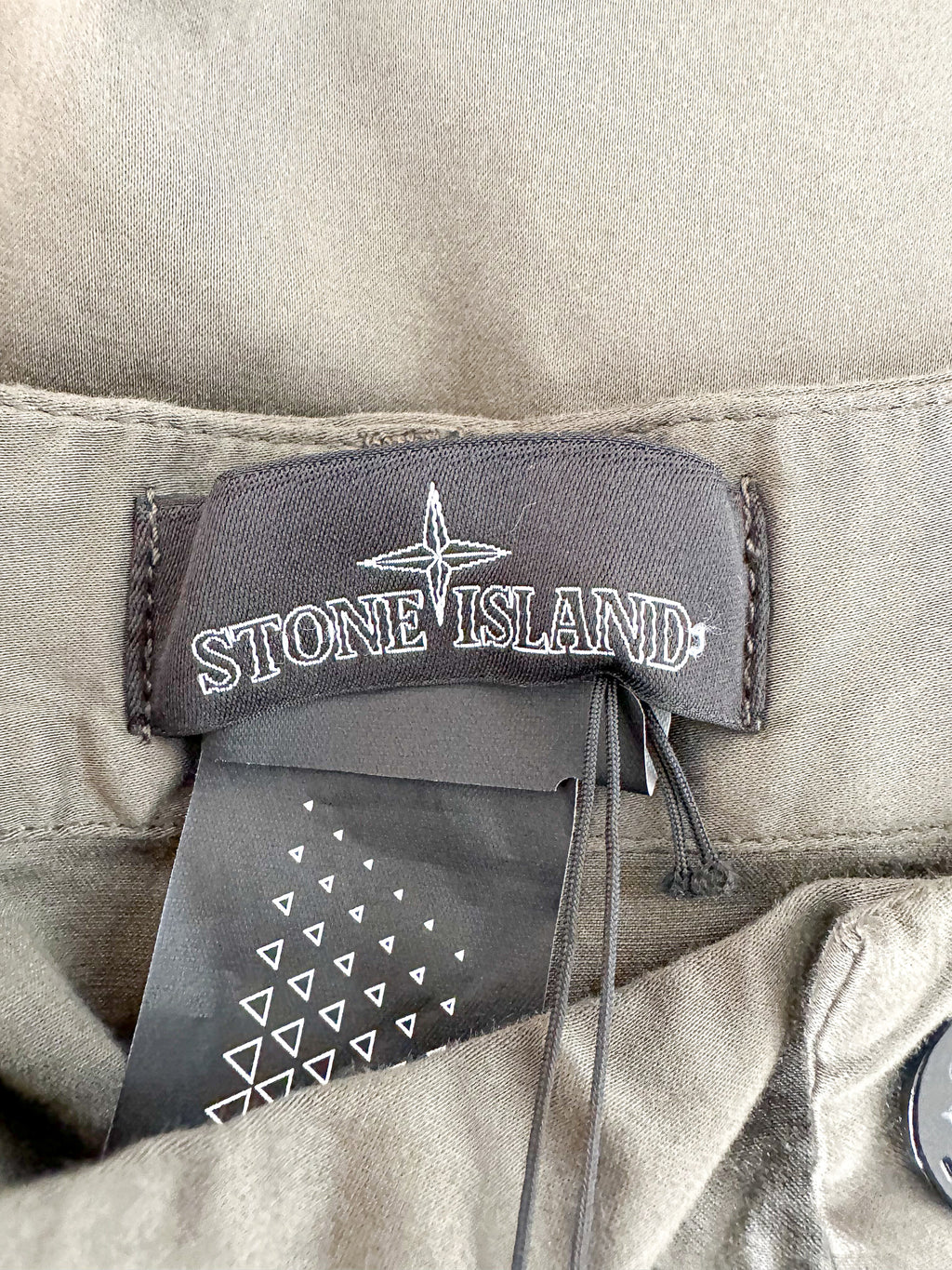 Stone Island Shadow Project Khaki Green Cotton Woold Blend Cropped Trousers