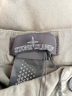 Stone Island Shadow Project Khaki Green Cotton Woold Blend Cropped Trousers