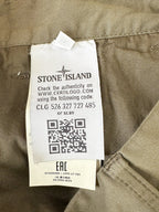 Stone Island Shadow Project Khaki Green Cotton Woold Blend Cropped Trousers