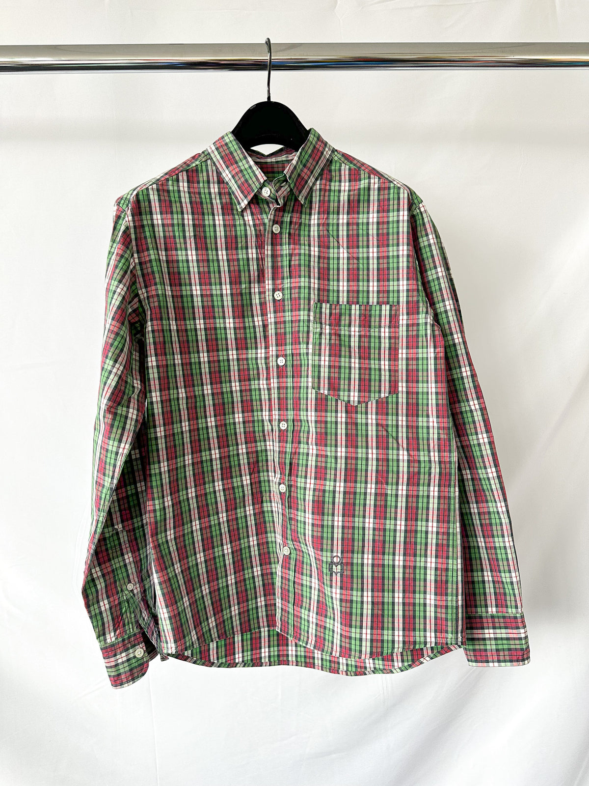 Jason Embroidered Checked Cotton Poplin Shirt