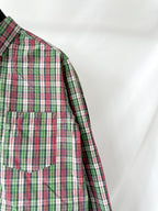 Isabel Marant Jason Embroidered Green Checked Cotton Poplin Shirt