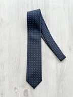 Cravate en soie bleu marine E Marinella à fleurs bleu vert olive