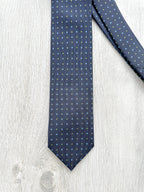 Cravate en soie bleu marine E Marinella à fleurs bleu vert olive