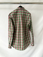 Isabel Marant Jason Embroidered Green Checked Cotton Poplin Shirt