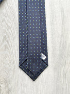 Cravate en soie bleu marine E Marinella à fleurs bleu vert olive