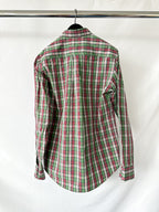 Isabel Marant Jason Embroidered Green Checked Cotton Poplin Shirt