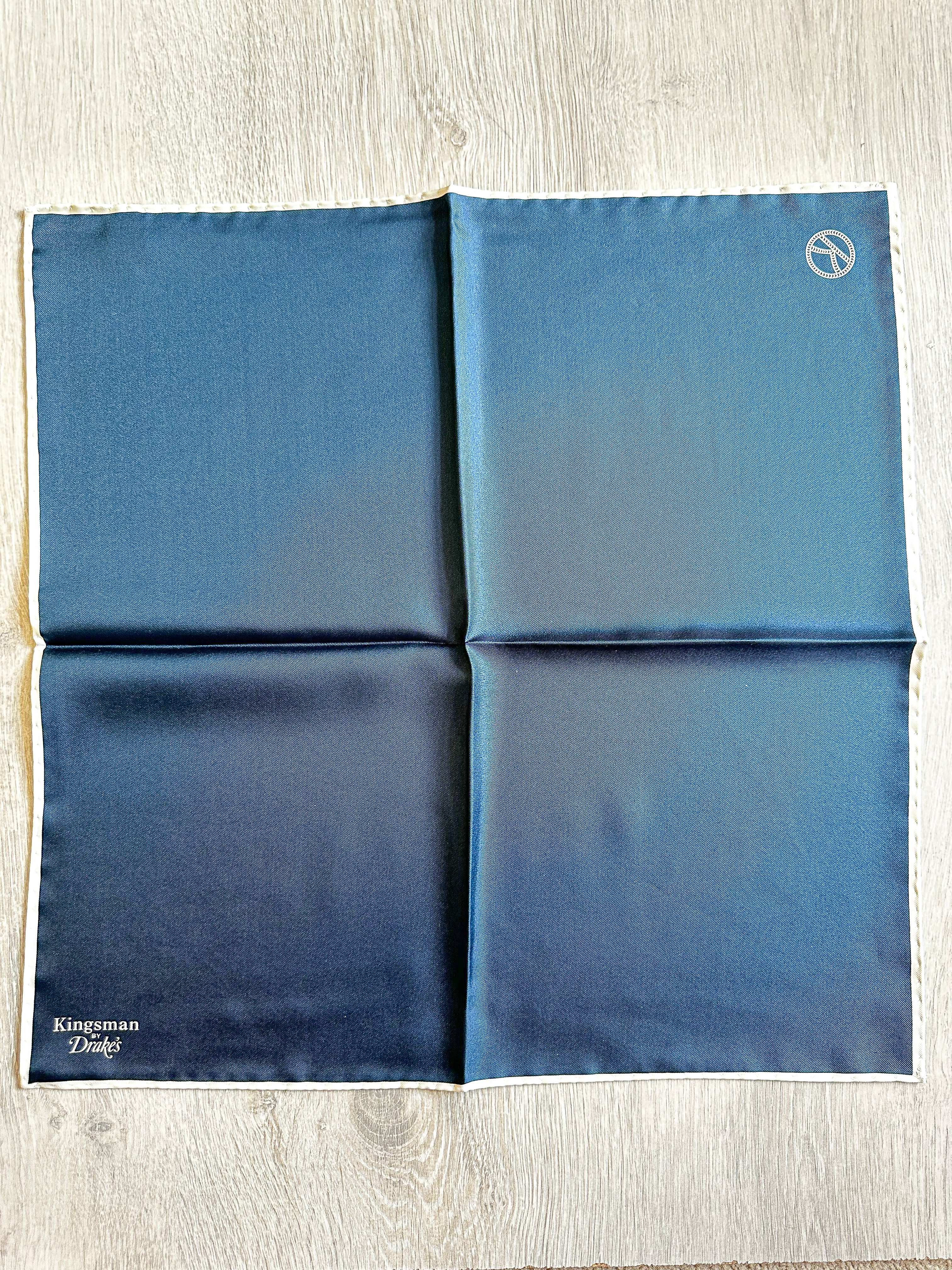 Drake's X Kingsman Navy Blue Silk Pocket Square - House Of Huntington