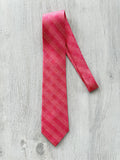 E Marinella Salmon Pink White Checked Tie