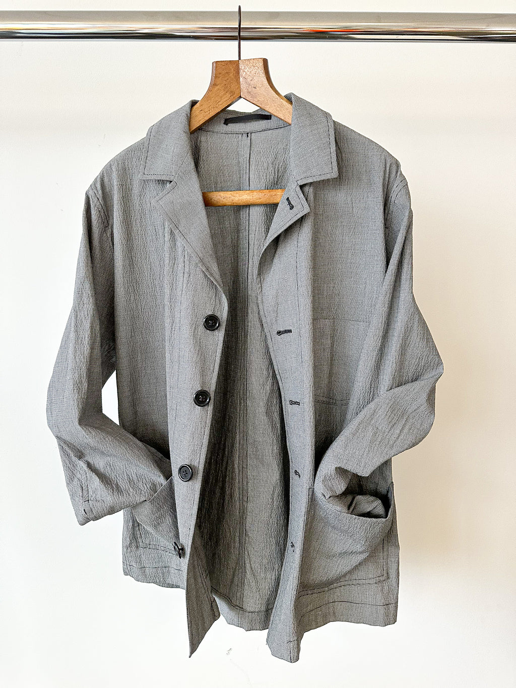 Kilgour Grey Tiny Dogtooth Grey Workwear Chore Jacket