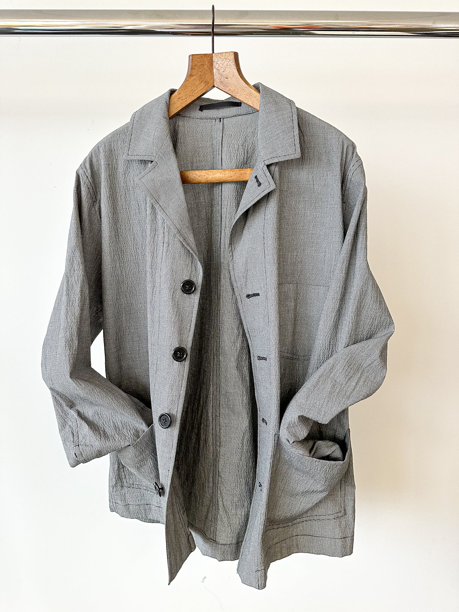 Kilgour Grey Tiny Dogtooth Grey Workwear Chore Jacket