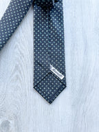 E Marinella Black Teal Square Silk Tie