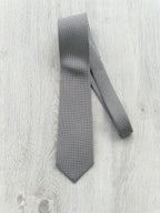 E Marinella Black & White Tiny Dot Floral Print Silk Tie