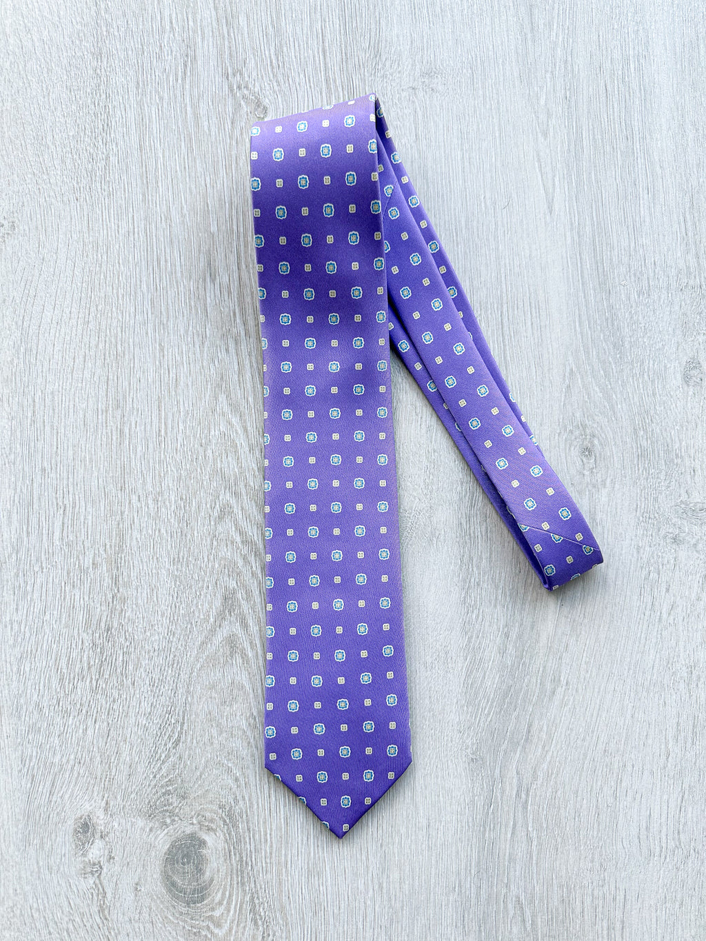 E Marinella Purple Floral Silk Tie