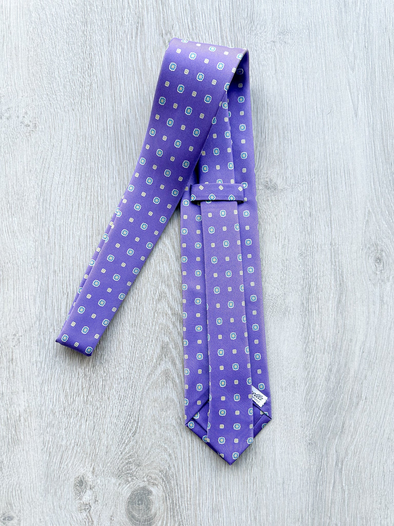 E Marinella Purple Floral Silk Tie