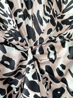 Alexandre Vauthier – Rosa Minikleid aus Seide mit Leopardenmuster und drapierter Rüschenfront