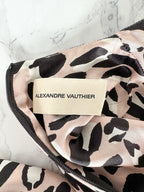 Alexandre Vauthier – Rosa Minikleid aus Seide mit Leopardenmuster und drapierter Rüschenfront