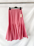 Emilia Wickstead Pink Rhianne A-Line Pleat Hem Skirt