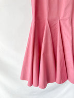 Emilia Wickstead Pink Rhianne A-Line Pleat Hem Skirt