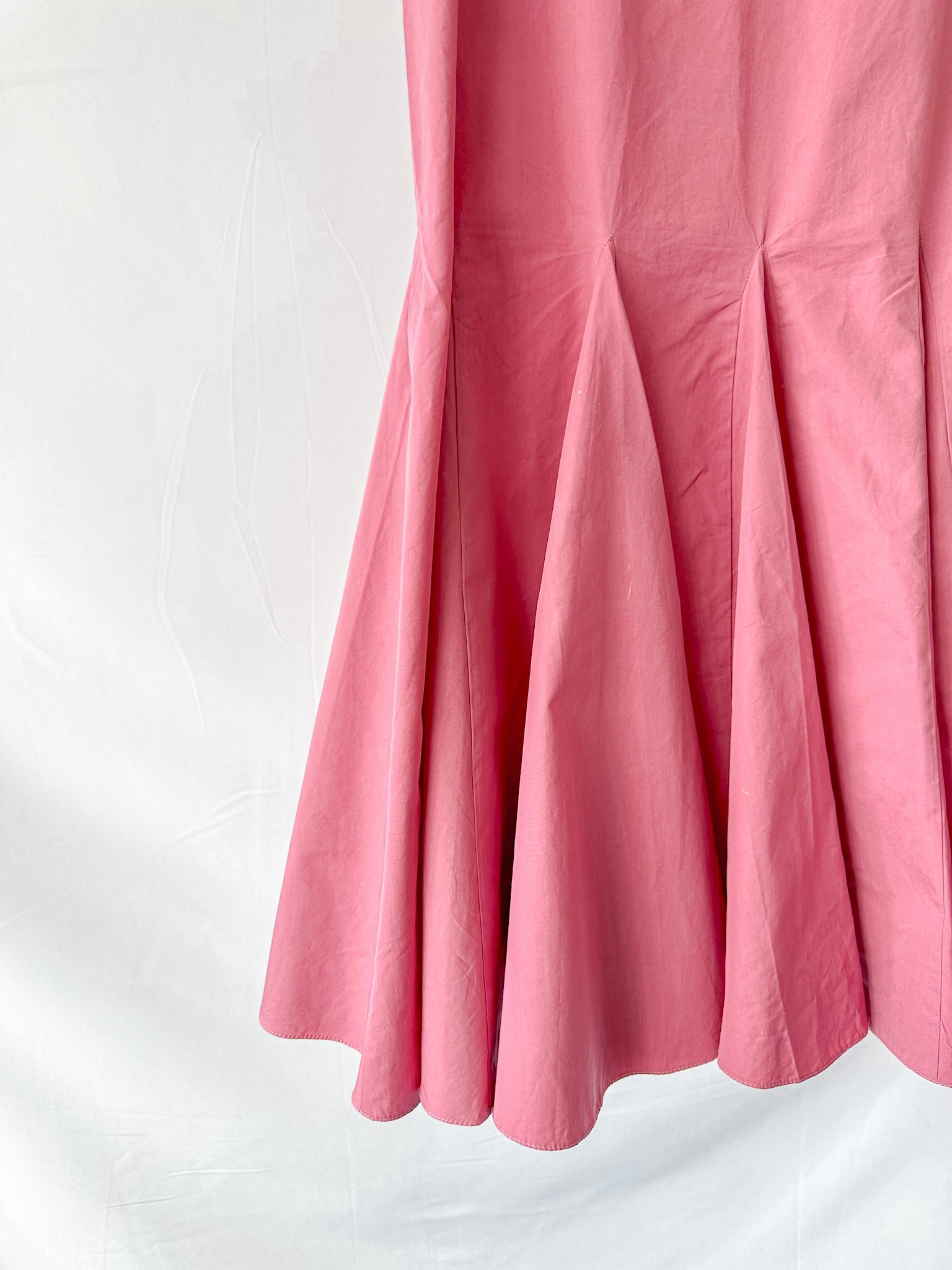 Emilia Wickstead Pink Rhianne A-Line Pleat Hem Skirt