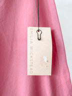 Emilia Wickstead Pink Rhianne A-Line Pleat Hem Skirt