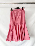 Emilia Wickstead Pink Rhianne A-Line Pleat Hem Skirt