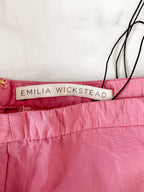 Emilia Wickstead Pink Rhianne A-Line Pleat Hem Skirt