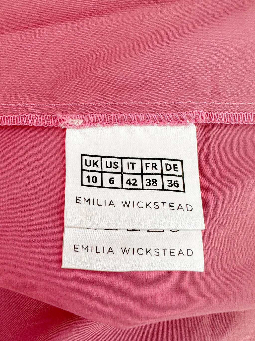 Emilia Wickstead Pink Rhianne A-Line Pleat Hem Skirt