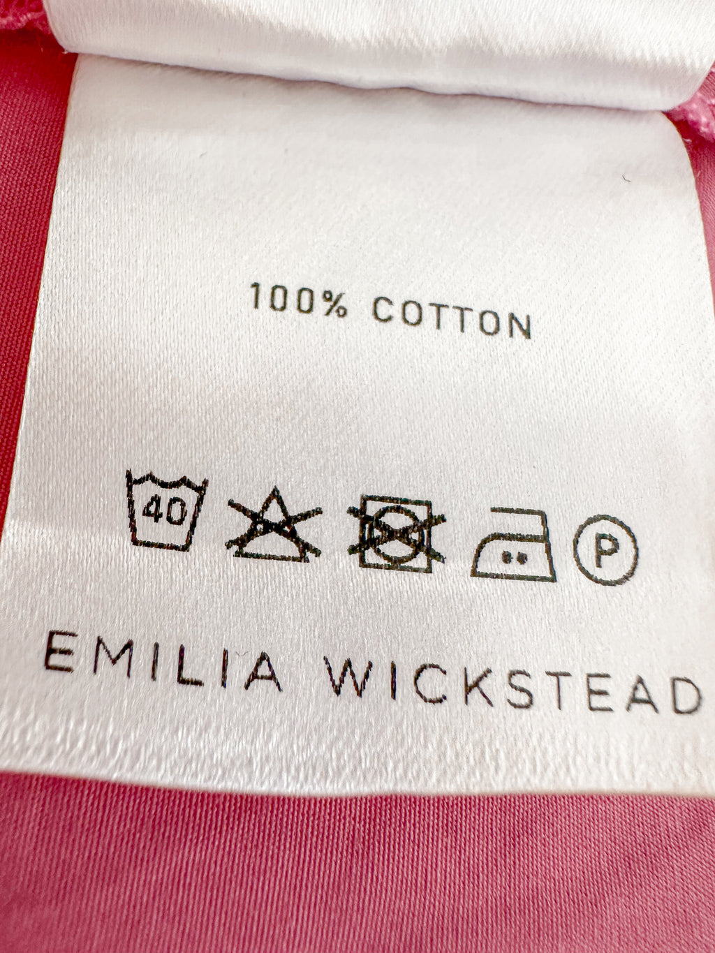 Emilia Wickstead Pink Rhianne A-Line Pleat Hem Skirt