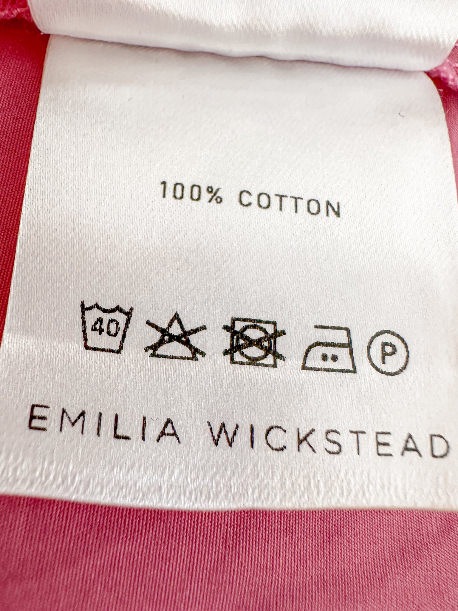 Emilia Wickstead Pink Rhianne A-Line Pleat Hem Skirt