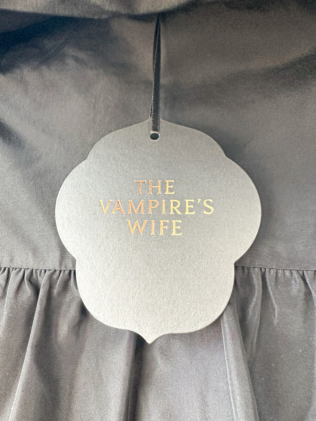 The Vampire's Wife The Splitter Black Taffeta Pleat Detail Ruffle Trim Dress - House Of Huntington