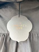 The Vampire's Wife The Splitter Black Taffeta Pleat Detail Ruffle Trim Dress - House Of Huntington