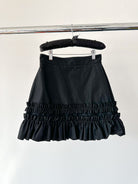 The Vampire's Wife Tribulation Black Taffeta Ruffle Trim Skirt - House Of Huntington