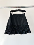 The Vampire's Wife Tribulation Black Taffeta Ruffle Trim Skirt - House Of Huntington